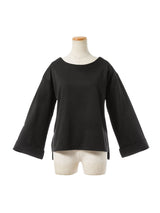 【メール便】ボートネックワイドスリーブサイドスリット前後差チュニック