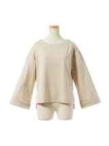 【メール便】ボートネックワイドスリーブサイドスリット前後差チュニック