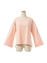 【メール便】ボートネックワイドスリーブサイドスリット前後差チュニック