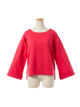 【メール便】ボートネックワイドスリーブサイドスリット前後差チュニック