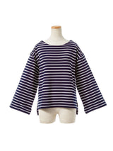 【メール便】ボートネックワイドスリーブサイドスリット前後差チュニック