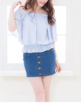 【メール便】シフォンオフショルブラウジングトップス【S?3L】【大きいサイズ】【小さいサイズ】【シフォン】【オフショル】【トップス】