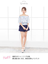 【メール便】シフォンオフショルブラウジングトップス【S?3L】【大きいサイズ】【小さいサイズ】【シフォン】【オフショル】【トップス】