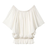 【メール便】シフォンオフショルブラウジングトップス【S?3L】【大きいサイズ】【小さいサイズ】【シフォン】【オフショル】【トップス】
