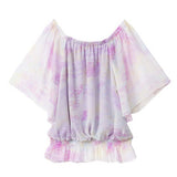 【メール便】シフォンオフショルブラウジングトップス【S?3L】【大きいサイズ】【小さいサイズ】【シフォン】【オフショル】【トップス】