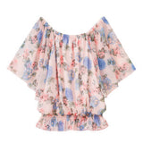 【メール便】シフォンオフショルブラウジングトップス【S?3L】【大きいサイズ】【小さいサイズ】【シフォン】【オフショル】【トップス】