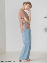 【メール便】4typeデザインTシャツ【サイド開き】【背中クロス】【背中見せ】【ネックデザイン】【Vネック】【クルーネック】【ゆるテロ】【半袖】