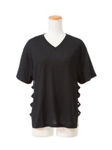 【メール便】4typeデザインTシャツ【サイド開き】【背中クロス】【背中見せ】【ネックデザイン】【Vネック】【クルーネック】【ゆるテロ】【半袖】