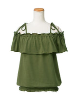 【メール便】肩紐取り外しOK♪オフショル&ベア6wayフリルトップス