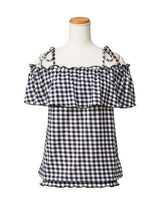 【メール便】肩紐取り外しOK♪オフショル&ベア6wayフリルトップス