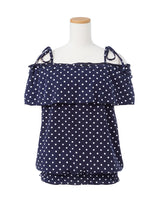 【メール便】肩紐取り外しOK♪オフショル&ベア6wayフリルトップス