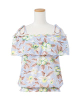 【メール便】肩紐取り外しOK♪オフショル&ベア6wayフリルトップス