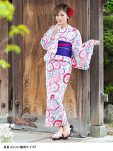 丸菊柄or花毬柄 高級平織り浴衣+帯2点セット