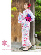 丸菊柄or花毬柄 高級平織り浴衣+帯2点セット
