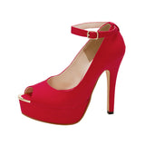 13cmヒールオープントゥゴールドポイントアンクルストラップパンプス【レディース】【通販】