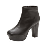 10.5cmチャンキーヒール最強美脚ショートブーツ【大きいサイズ有】