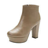 10.5cmチャンキーヒール最強美脚ショートブーツ【大きいサイズ有】