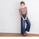 【メール便】ワンショルリブ長袖Tシャツ【ロンT】