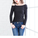 【メール便】ワンショルリブ長袖Tシャツ【ロンT】