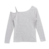 【メール便】ワンショルリブ長袖Tシャツ【ロンT】