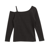 【メール便】ワンショルリブ長袖Tシャツ【ロンT】