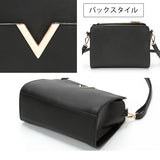 Vバックル2ジッパーショルダーバッグ