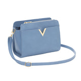 Vバックル2ジッパーショルダーバッグ