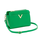 Vバックル2ジッパーショルダーバッグ