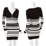 【メール便】フロントキラキラジップリブニットワンピ