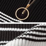 【メール便】フロントキラキラジップリブニットワンピ