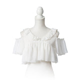 【メール便】シフォンフリルショートトップス