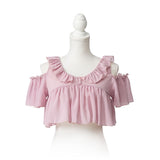 【メール便】シフォンフリルショートトップス