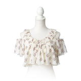 【メール便】シフォンフリルショートトップス