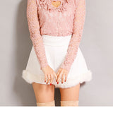 【メール便】裾ファーショートパンツ【M~LL】