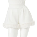 【メール便】裾ファーショートパンツ【M~LL】