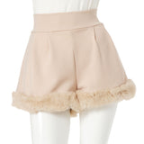 【メール便】裾ファーショートパンツ【M~LL】