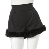 【メール便】裾ファーショートパンツ【M~LL】