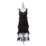 チュールフリルスカートキャミワンピース