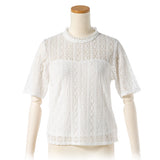 【メール便】レースプチハイ半袖トップス