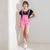 デニムショートパンツサロペット【オールインワン】【M~LL】