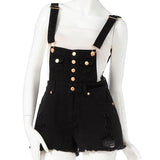 デニムショートパンツサロペット【オールインワン】【M~LL】