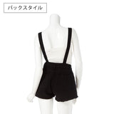 デニムショートパンツサロペット【オールインワン】【M~LL】