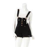 デニムショートパンツサロペット【オールインワン】【M~LL】