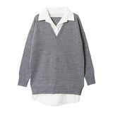 シャツレイヤードダーリンニットワンピース【S~L】