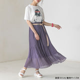 消しこみプリーツロングフレアスカート