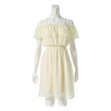 オフショル&ベアウエストシャーリングフレアーワンピース