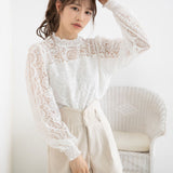 【メール便】レースプチハイパフスリーブトップス