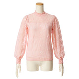 【メール便】レースプチハイパフスリーブトップス