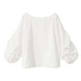 【メール便】ボリュームタックスリーブブラウス