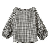 【メール便】ボリュームタックスリーブブラウス